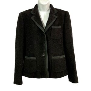 Prague II Black Tuxedo Blazer Jacket Size 6 Sherpa Business Casual Made in Italy